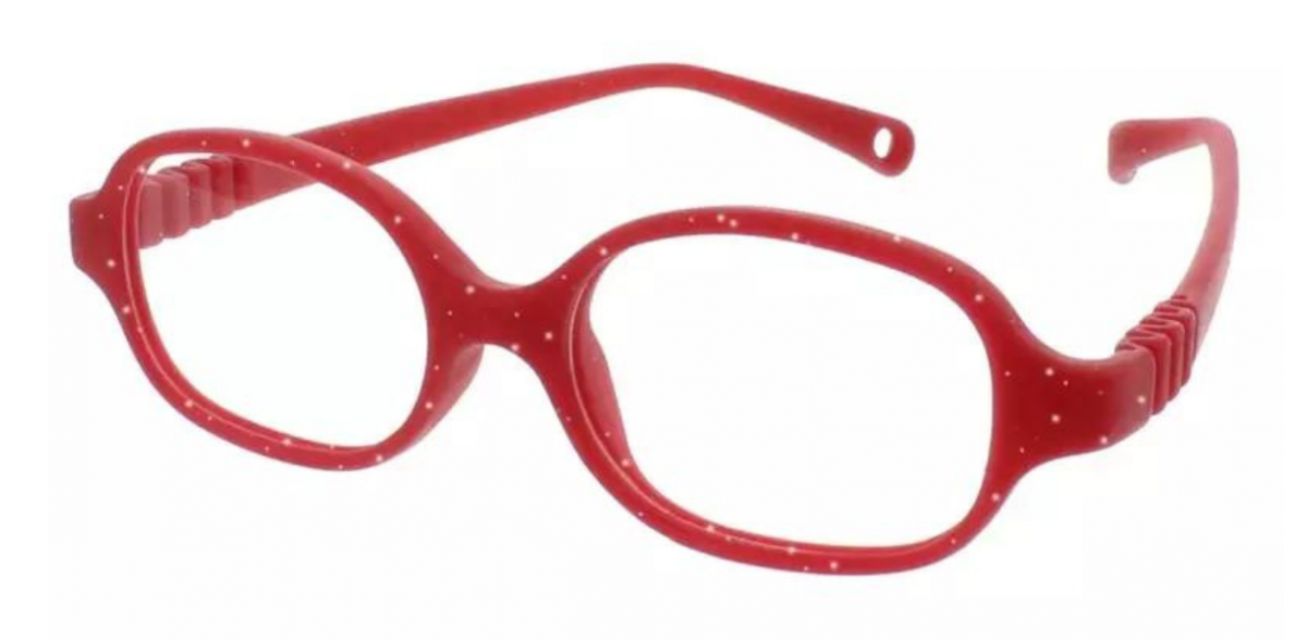 Dzięcięce oprawki do okularów korekcyjnych Dilli Dalli CUDDLES czerwony brokatowy